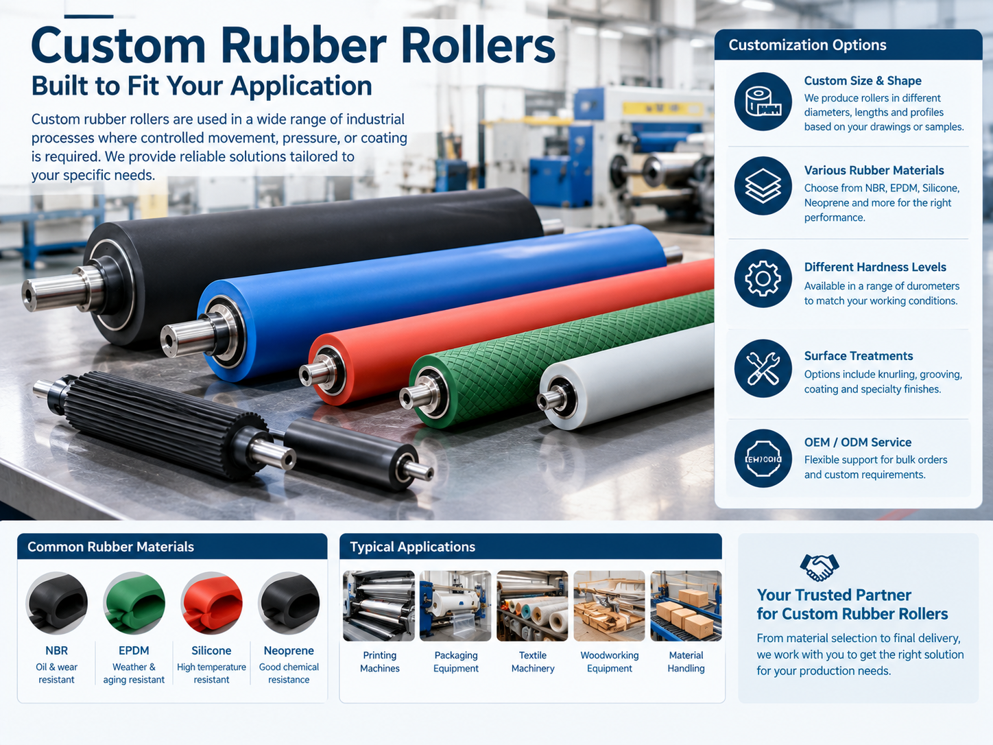 What Should B2B Buyers Check Before Ordering Custom Rubber Rollers?